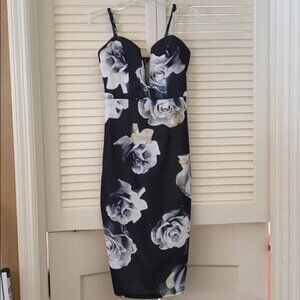 Black and white midi dress